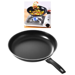 Frying Pan, Metal Stovetop Frying Skillet Flat Base Skillet Pan Nonstick Frying Pan Skillet Cooking Pan with Handle Portable Cooking Saute Pan Omelet Pan for Kitchen Cooking (25cm)