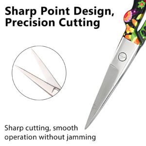 Sharp Embroidery and Crafting Scissors with Leather Cover, 3.62 inch Stainless Steel Stork Shaped Scissors for Needlework and DIY Crafts