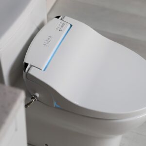 TOTO SW3056#01 Electronic Bidet Toilet Seat Bundle with ALPHA JX2 Elongated Bidet Seat, White