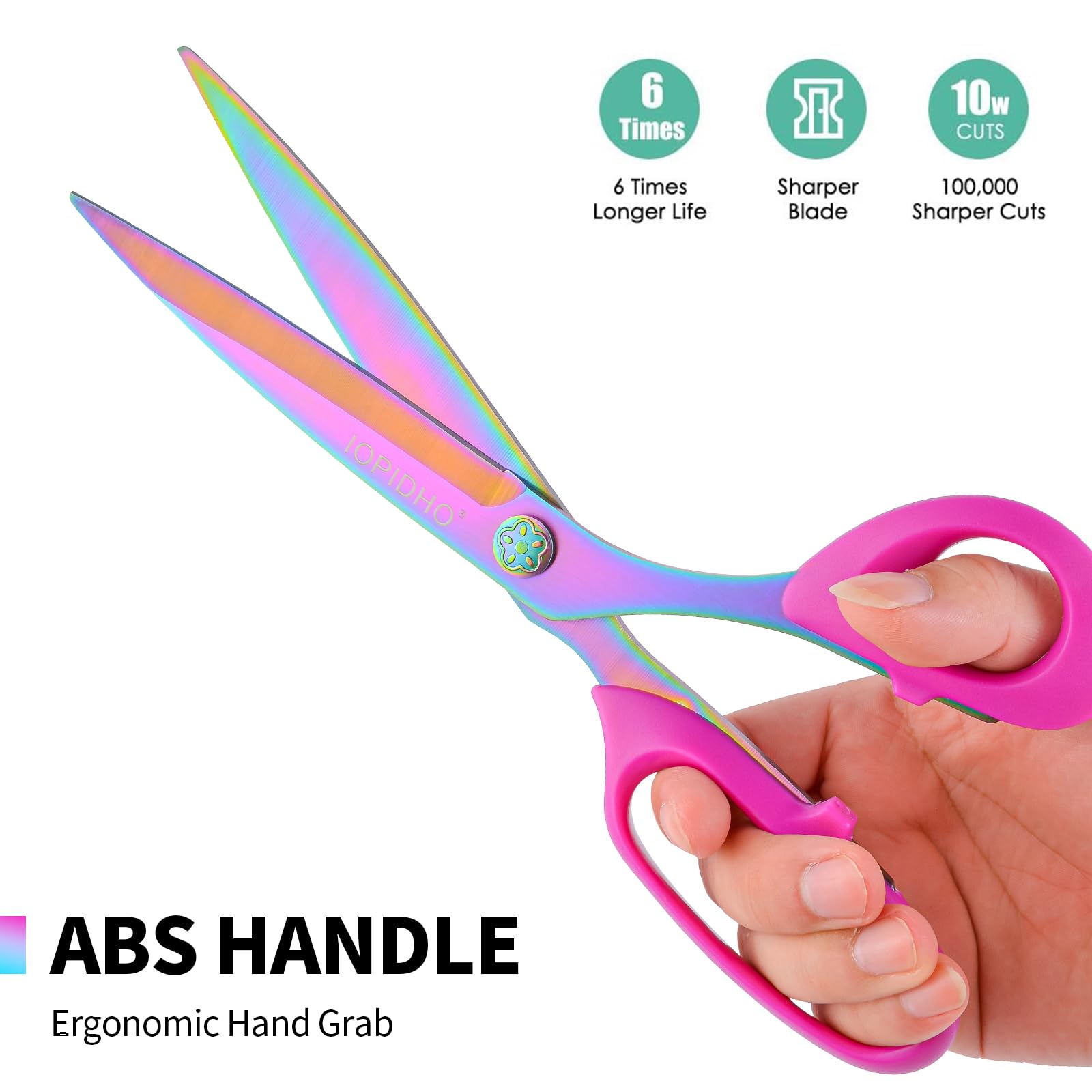 Fabric Scissors Stainless Steel Multi-Purpose Scissors with Professional Titanium Coating forfor cutting clothes Leather Sewing Home and Office, 10 in.