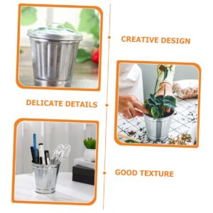 GAROZATION 3pcs Trash Can Flowerpot with Lids Desktop Waste Bin Countertop Trash Can Flowerpots for Home Office Kitchen Decor