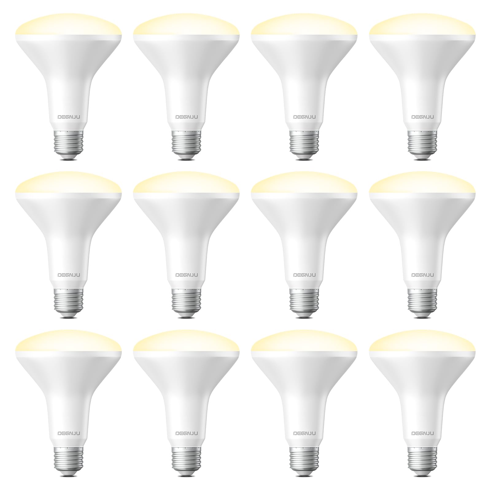 DEGNJU 12 Pack BR30 LED Recessed Light Bulb, Dimmable Indoor Flood Light Bulbs CRI80 7W Equivalent 65W 2700K Soft White 650 Lumens, 15000 Lifetime Hours E26 Base LED Can Light Bulb, Flicker-Free