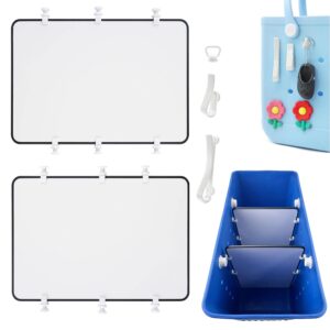 akdhfgr 2pcs divider tray & 3pcs hooks compatible with bogg bag accessories inserts,adjustable divider tray for divide space storage,insert charms key cup holder connector, white