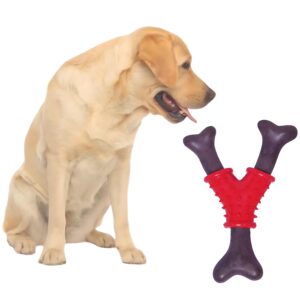 puddles paradise durable pet toy | y shaped dog bones toys with spiked red center | dog chew toys for aggressive chewers | promotes dental health and provides entertainment