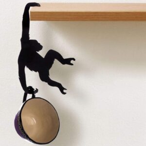 Unique Holder Balance Hook, Monkey Decorative Wall Mounted Hooks Wooden Hanger, Magic Hook for Hanging Plants Jackets Keys or Stylish Purse Hanger (5)