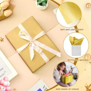 Hlonon 180 Sheets Gold Tissue Paper for Gift Bags - 10 x 14 Inches Recyclable Gold Wrapping Tissue Packaging Paper Bulk for Weddings Birthday DIY Project Christmas Gift Wrapping Crafts Decor