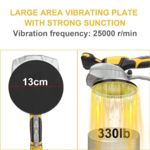 Tile vibration tool for Dewalt 20V Battery, CordlessTile Vibration Leveling Machine with Brushless Motor and 4mm shafts,150 W tile vibrator with 8 Adjustable Speed, 5'' Suction Cup, LCD Display