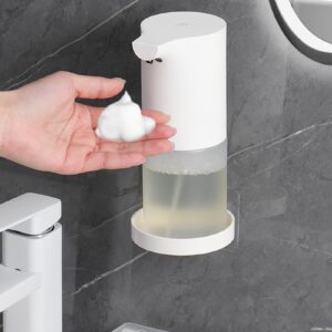 XIAHIOPT Practical Wall Mounted Rack Round Hand Soap Dispenser Tray Self Adhesive Holder Bathroom Organization Tool