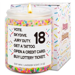 leado 18th birthday candle, 18th birthday gifts for girls, boys - cool gifts for 18 year old boy, girl - gifts for turning 18, funny 18th birthday gifts for daughter, granddaughter, son, niece