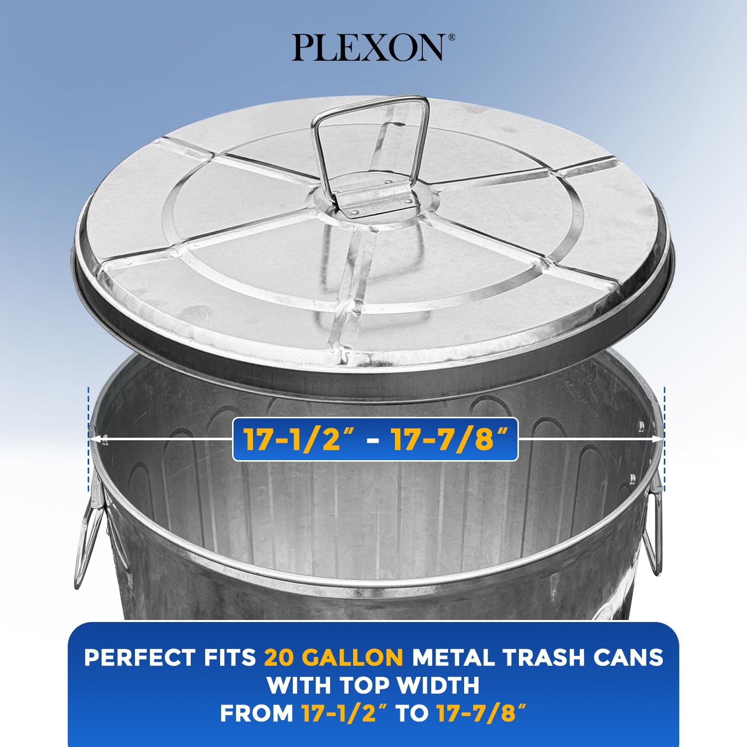 Trash Can Lid, Compotible with 20-Gallon Round Fire Resistant Garbage Container, Lid for Galvanized Steel Waste Bin