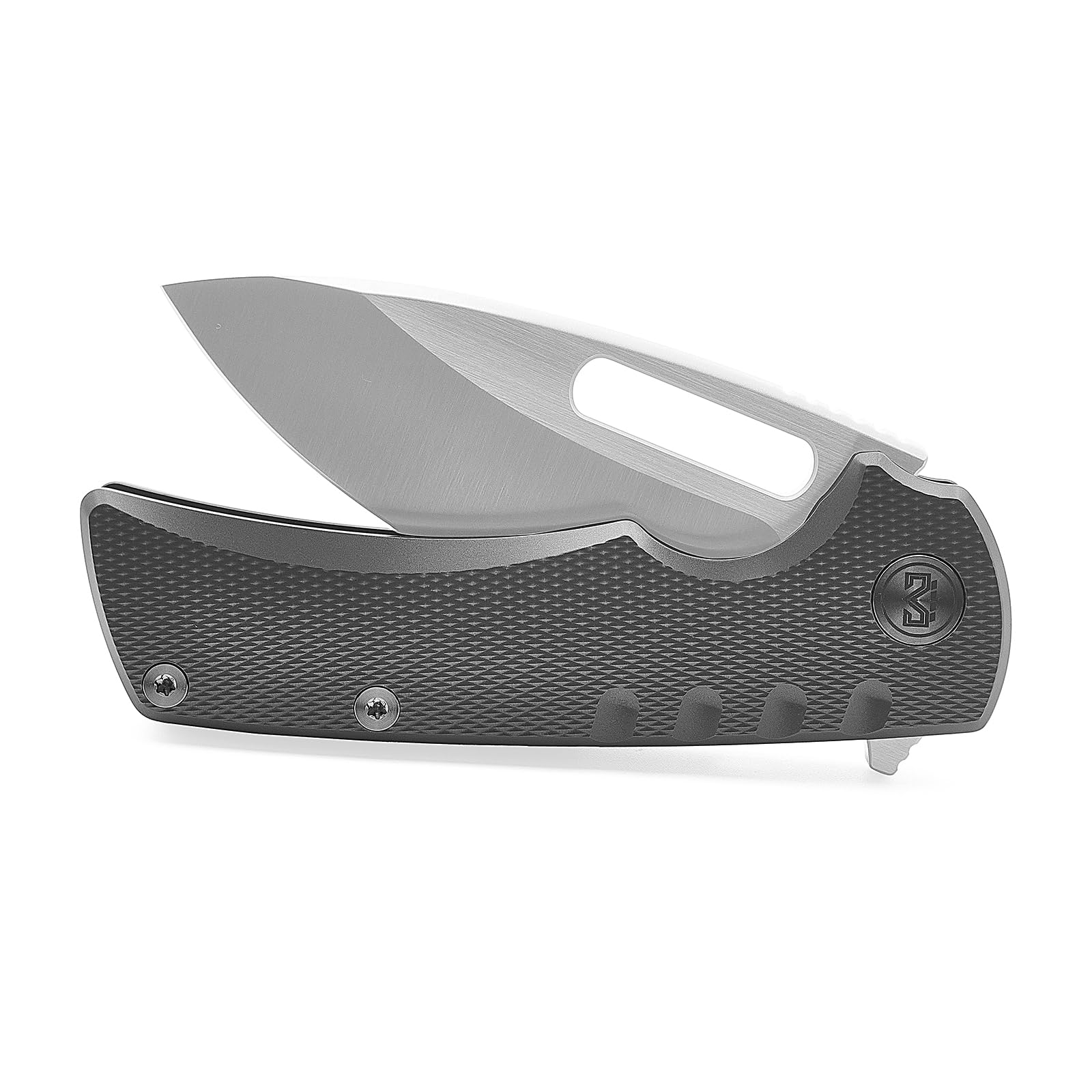 Miguron Knives M Arma II Pocket Folding Knife,3.75" M390 Satin Blade Dark Grey PVD Titanium Handle,Outdoor Camping Hiking Knife MGR-603DGII