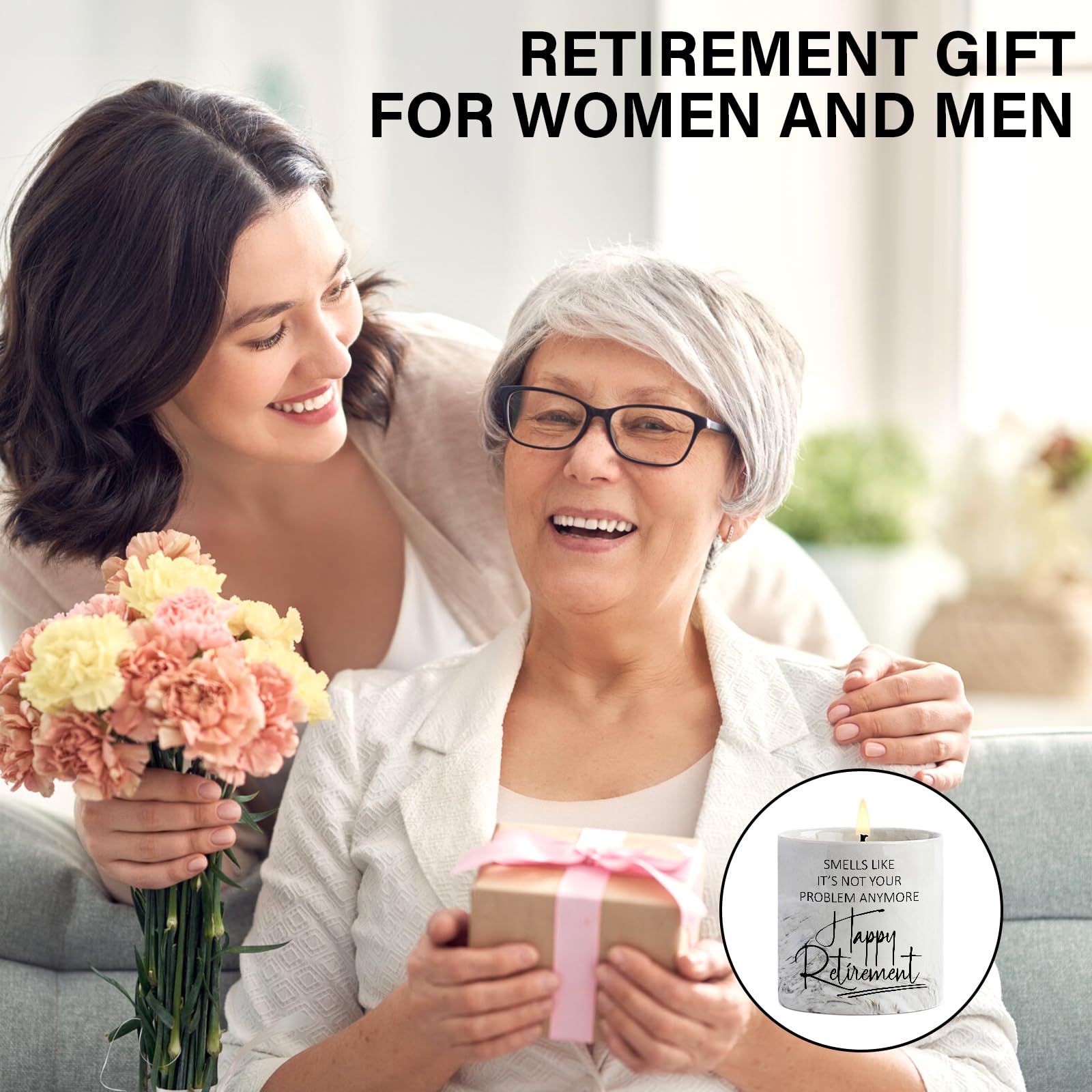 FreeJac Retirement Gifts for Women Men Retirement Candle for Coworker Boss Farewell Gifts Funny Retirement Gifts for Friend Teacher Nurse Goodbye Gifts Retired Gifts for Woman Lavender Candle