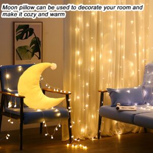 XiRiDa Moon Pillow Plush Stuffed Moon Shaped Toy Throw Cushion for Kids, 15.7"×7.8"