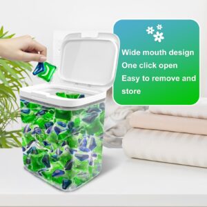 5.5L large Capacity Container With One-Press Lid For Laundry Room Organization and Storage Decor- Laundry Pods And Airtight Dishwasher Pod Holder For Laundry Beads, Laundry Powder, Storage