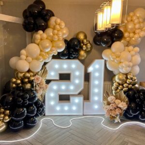 ADOINBY Black Balloon Arch Kit, 143Pcs Matte Black Latex Balloon Garland kit, 18 12 10 5 Inch Different Size Balloons for Birthday Graduation Anniversary New Year Holiday Party Decorations