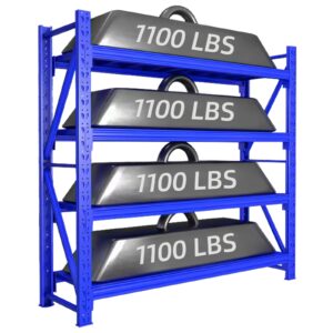 79"w garage shelving heavy duty - 4400lbs garage storage 4-tier, adjustable metal shelving units and storage,industrial shelving utility shelf for commercial shop tool gym 79"h x 79"w x 20"d