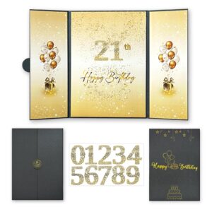 birthday guest book birthday black and gold party decorations,diy birthday signing card board wtih number stickers, be applicable to any age birthday party supplies,record the best wishes of friends