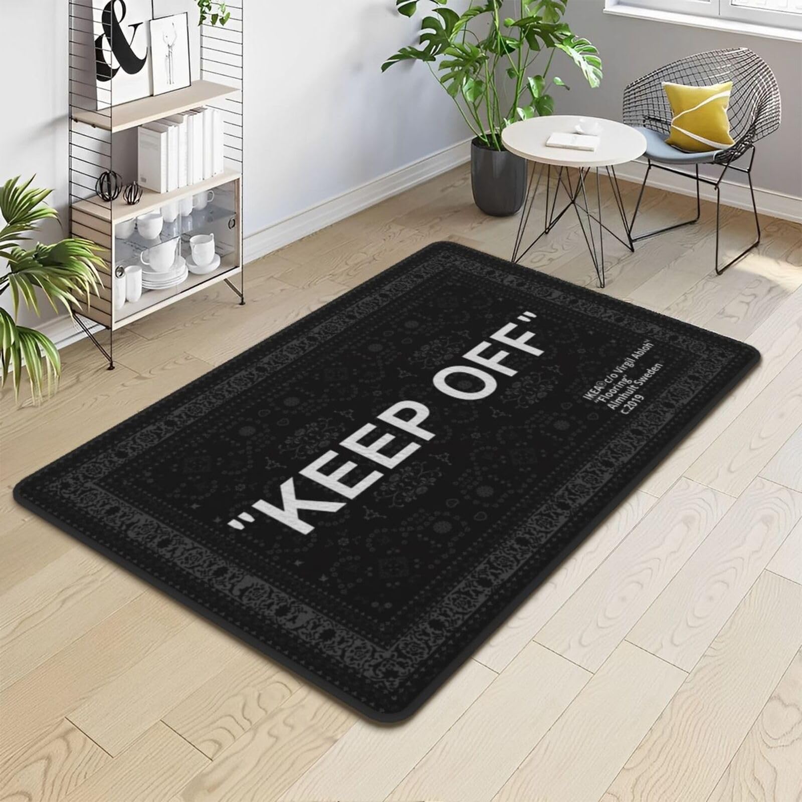 WRQLBGBB Keep Off Area Rug Modern Large Pop Carpet Non-Slip Floor Mat for Living Room Bedroom Wood Floor Playroom Home Cozy Art Deco Rug 5' x 7', Heihua-2