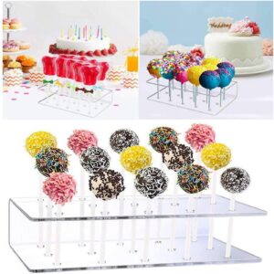 Yanuazio 2 Packs Cake Pop Stand, 15 Holes Lollipop Display Stand, Acrylic Clear Cake Pop Display Holder, Cakepopsical Stand for Weddings, Baby Showers, Birthday, Party (2PCS)