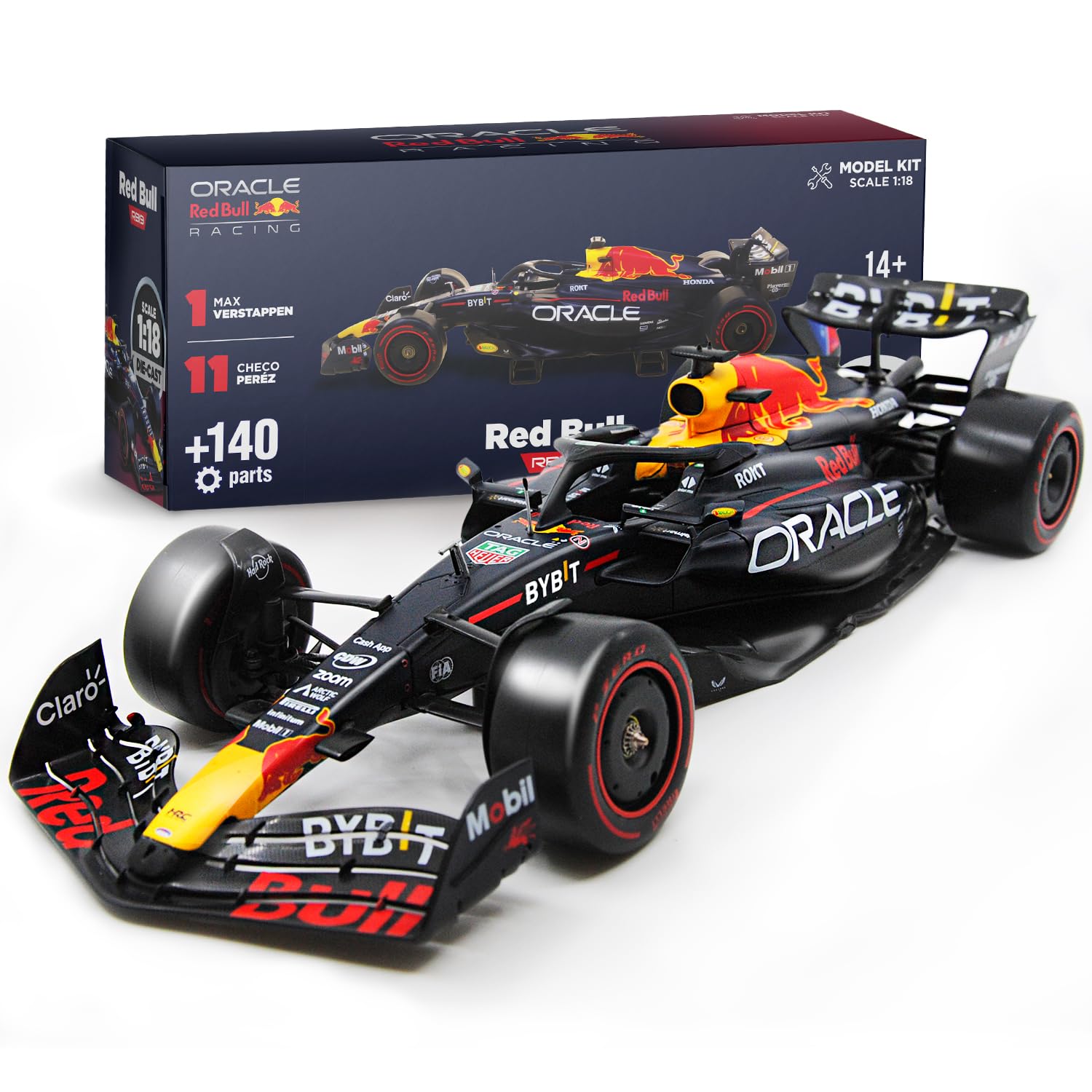 LUPPA Formula 1 RB Model Kit - 1:18 Scale Racing F1 RB19 Model Inspired by Checo Pérez & Max Verstappen Building kit, Collectible diecast, 140 Pieces