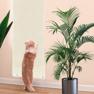 70.9"x 15.7" Thickened Extra Large Cat Wall Climbing Carpet, Cat Climbing Wall Scratcher, Cat Carpet, Couch Sofa Protector-Natural