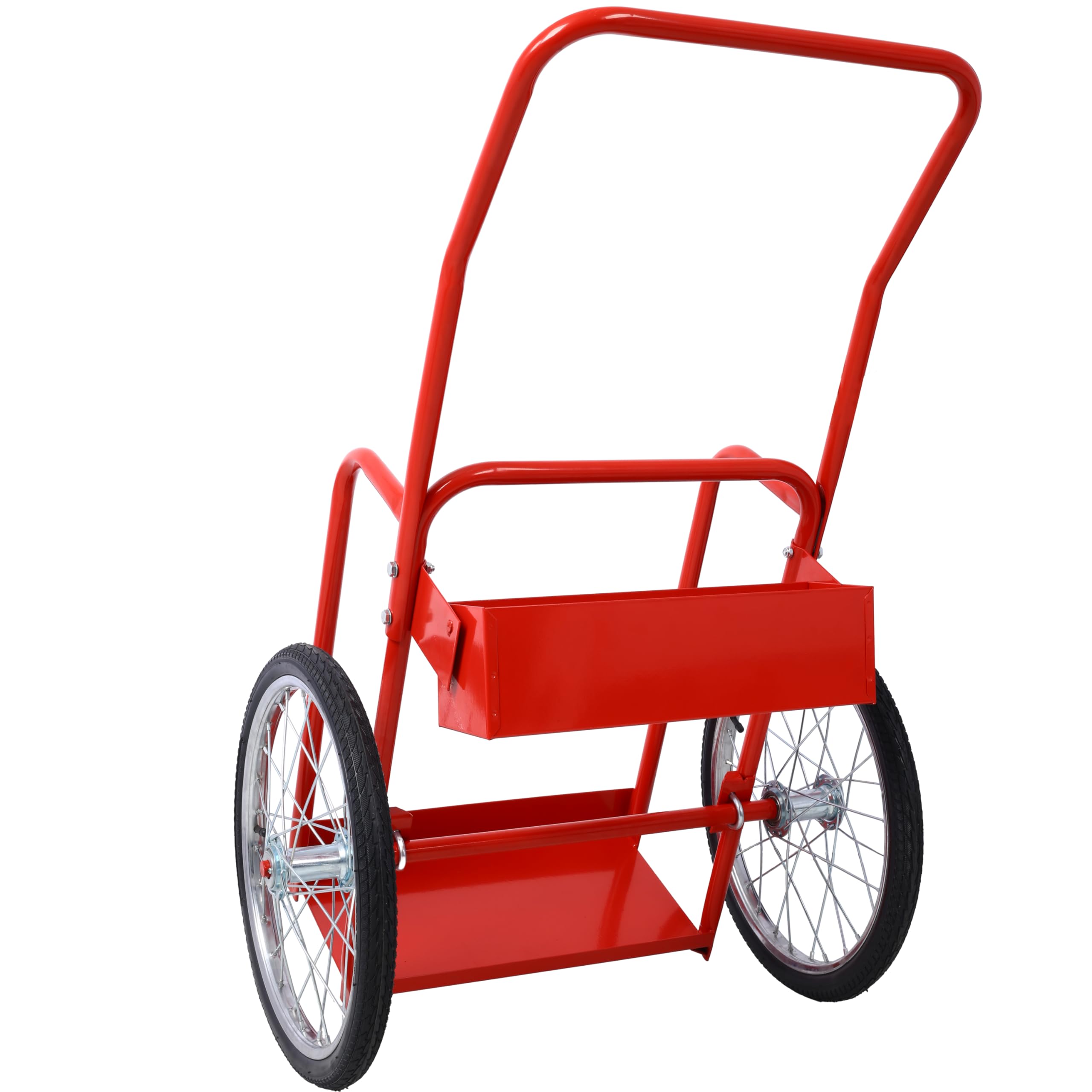 Large Dual Oxygen Tank Cart Dolly Double Welding Cylinder Cart Full Range Optimize Welding Transport,20" Pneumatic Wheels Includes Two Fastening beltsEasily Maneuvered