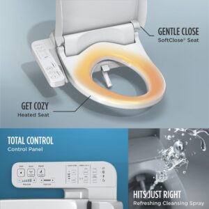 TOTO WASHLET A2 Elongated Bidet Toilet Seat Bundle with Drake Elongated Toilet with TORNADO FLUSH and SoftClose Seat