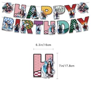 Anime Birthday Decorations,Anime Themed Party Supplies Including Banner and Aluminum Film Balloons,Perfect Birthday Party Decorations