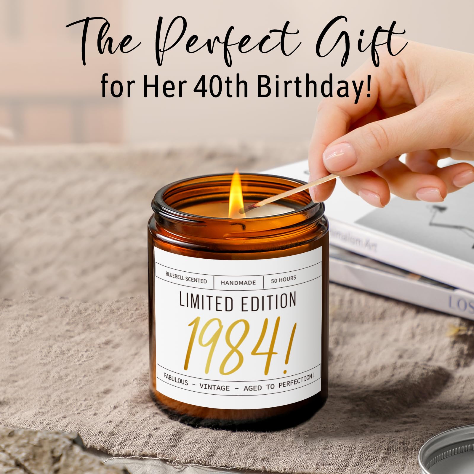 40th Birthday Gifts Women, 40 Year Old Birthday Gifts for Women, 1984 Birthday Gifts, Best Gifts for 40 Year Old Woman, 40th Birthday Gifts Ideas for Mom Sister Aunt with Mug, Candle, Keychain, Poster