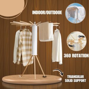 Tripod Drying Rack Clothing Foldable, Outdoor Clothes Drying Rack, Tripod Clothes Drying Rack for Laundry, Portable Clothes Drying Rack Space-Saving