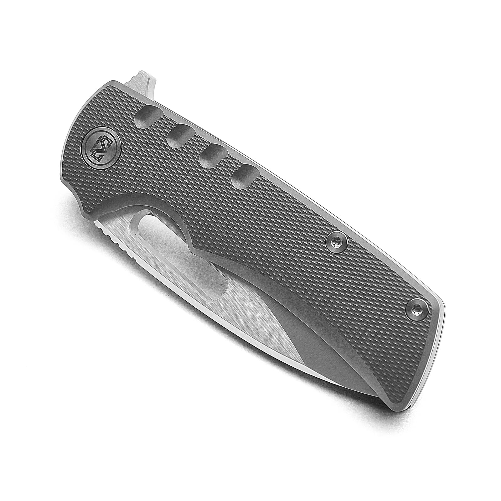 Miguron Knives M Arma II Pocket Folding Knife,3.75" M390 Satin Blade Dark Grey PVD Titanium Handle,Outdoor Camping Hiking Knife MGR-603DGII