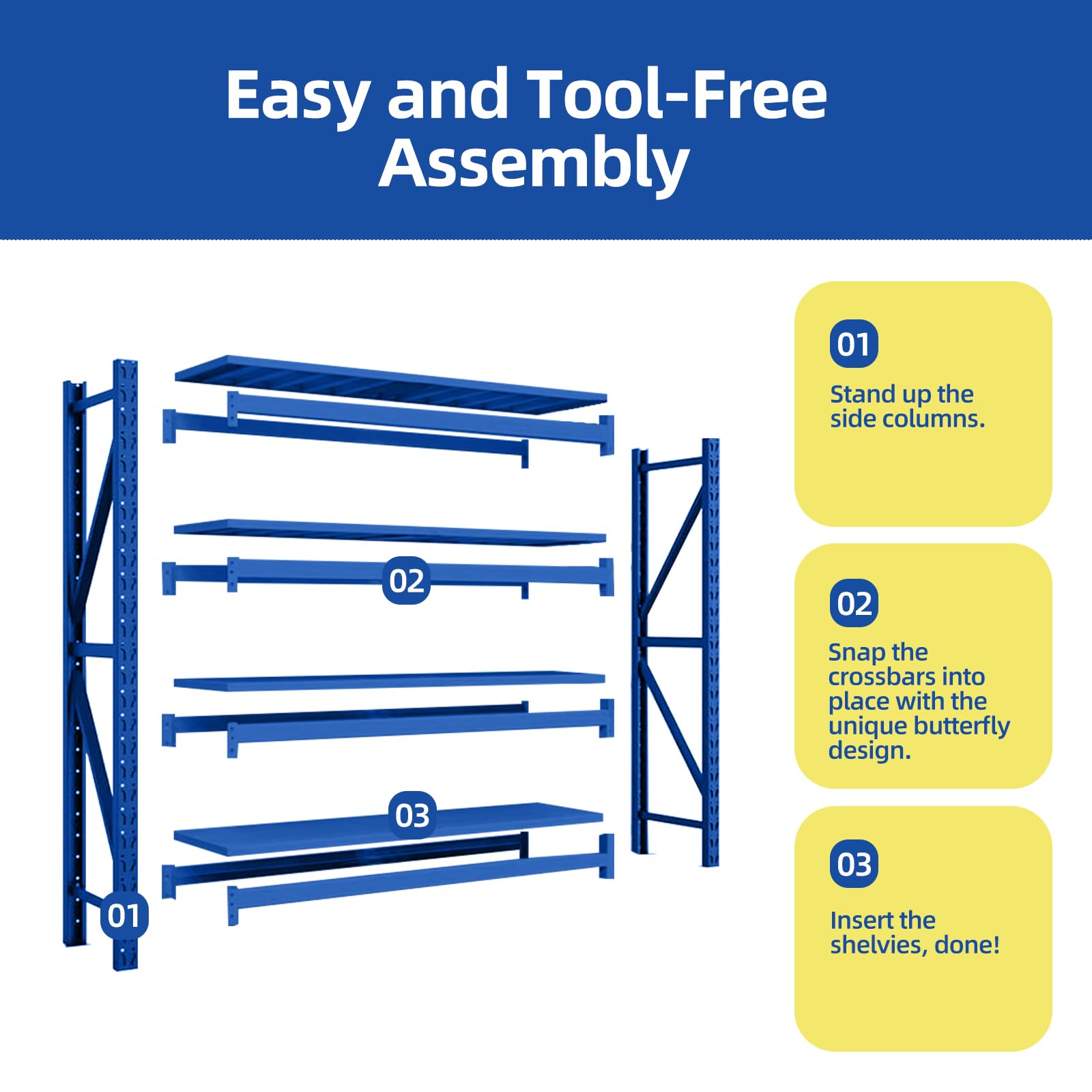 79"W Garage Shelving Heavy Duty - 4400Lbs Garage Storage 4-Tier, Adjustable Metal Shelving Units And Storage,Industrial Shelving Utility Shelf For Commercial Shop Tool Gym 79"H X 79"W X 20"D