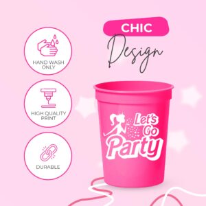 Let's Go Party Set of 12 Bachelorette Cups, 1 Bride Cup and 11 Let's Go Party Cups, 16 Oz Bachelorette Party Cups, Cowgirl Cups, Girls Trip Cups, Pink Reusable Cups, Girls Weekend Cups Girls Night Cup