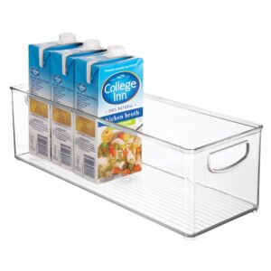 idesign recycled plastic stackable storage bin with handles - clear