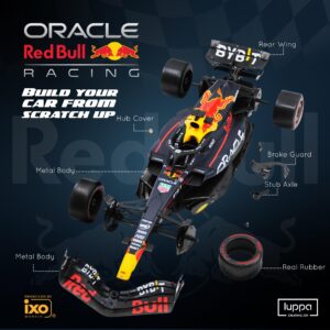 LUPPA Formula 1 RB Model Kit - 1:18 Scale Racing F1 RB19 Model Inspired by Checo Pérez & Max Verstappen Building kit, Collectible diecast, 140 Pieces