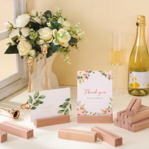 Briwooody 36 Pieces Place Card Holder 4.8 x 1.2 x 1 Inch, Wood Table Number Holders, Wooden Name Card Holder Stands for Display Wooden Sign Holders for Home Decoration Wedding Party Events