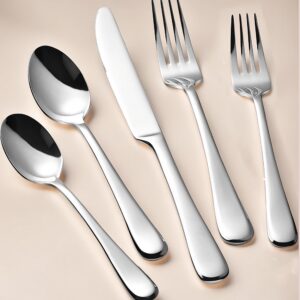 Silverware set for 4,20 Piece Heavy duty Stainless Steel Flatware Set,Mirror Polished Cutlery Set,Perfect for Family Gatherings,Weddings.Dinner Fork Knife Spoon Eating Tableware Set for Home