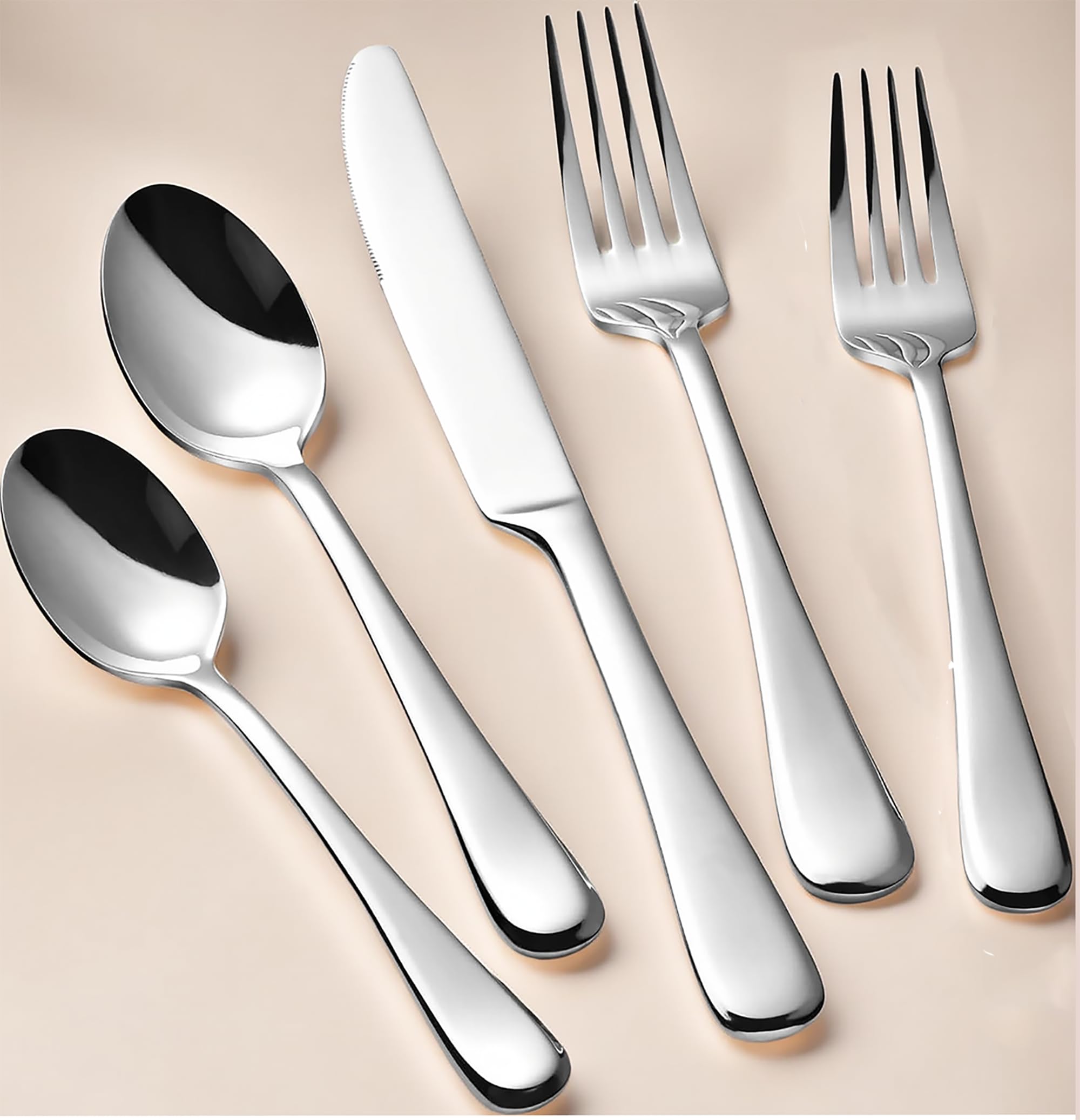 Silverware set for 4,20 Piece Heavy duty Stainless Steel Flatware Set,Mirror Polished Cutlery Set,Perfect for Family Gatherings,Weddings.Dinner Fork Knife Spoon Eating Tableware Set for Home