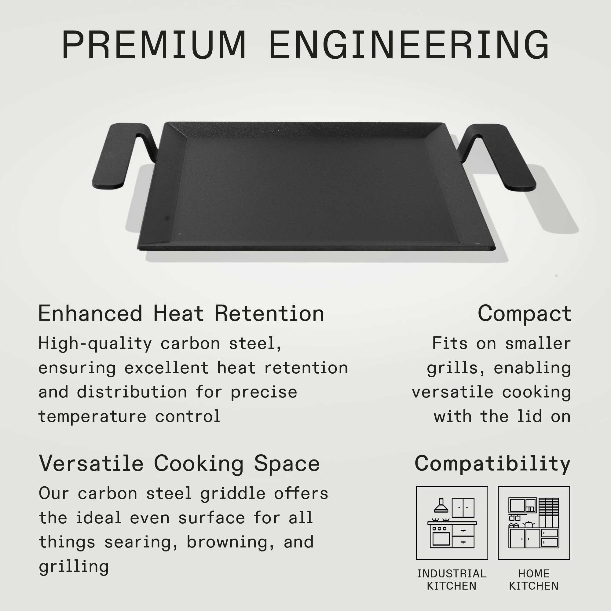 Made In Cookware - Carbon Steel Half Griddle - (Like Cast Iron, but Better) - Professional Cookware - Crafted in Sweden - Induction Compatible