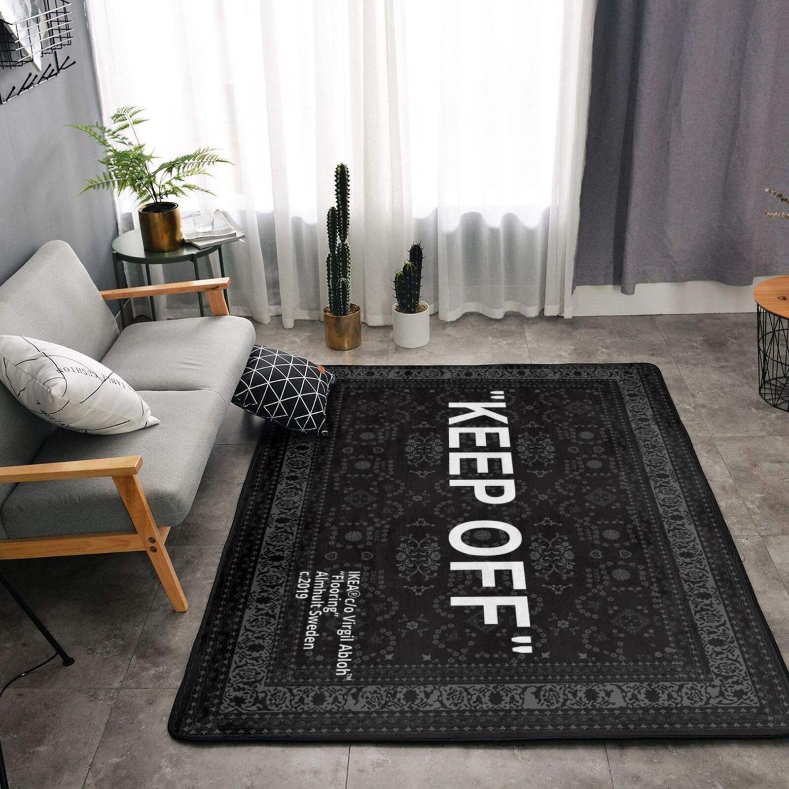 WRQLBGBB Keep Off Area Rug Modern Large Pop Carpet Non-Slip Floor Mat for Living Room Bedroom Wood Floor Playroom Home Cozy Art Deco Rug 5' x 7', Heihua-2