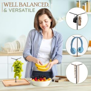 Lush & Lively Banana Holder Stand | Multifunctional Acacia Wood Banana Hanger Stand for Kitchen Counter | Double-sided Banana Hook | Multi-Purpose Banana Tree | Sleek, Stable Fruit Holder