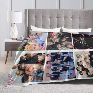 Stray Kids Blanket Soft and Comfortable Warm Fleece Throw Blankets Carpet Rug Decoration Gift for Decor Room Dormitory Picnic Yoga Sofa Camping Travel All Season