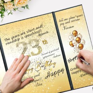 Birthday Guest Book Birthday Black and Gold Party Decorations,DIY Birthday Signing Card Board wtih Number Stickers, Be applicable to Any Age Birthday Party Supplies,Record the best wishes of friends