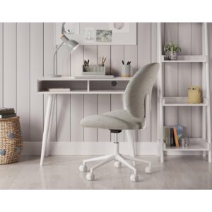 Realspace® Brigsley Fabric Low-Back Task Chair, Gray/White