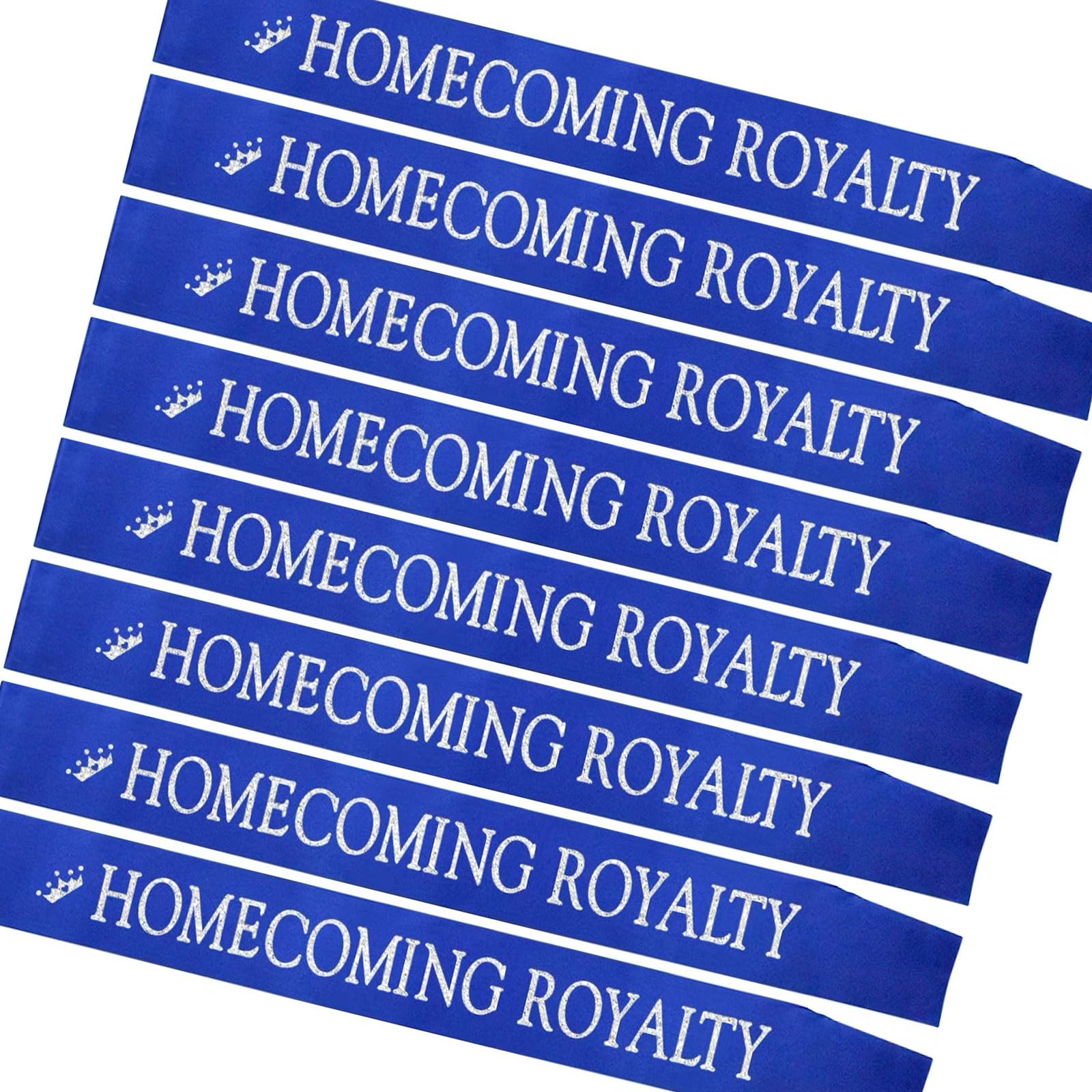 NAUXIUDSJS Homecoming Royalty Sashes Blue, Homecoming Royalty Sashes Set of 8 for School Dance Graduation Party Cosplay Pageants Prom Party Accessories, 8 Pack Blue