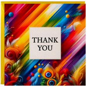 looreearts single thank you card – perfect among many thank you cards for wedding, graduation, teacher, bus driver, and coworker with cute envelope - thank-you card for coworkers, boss, loved one