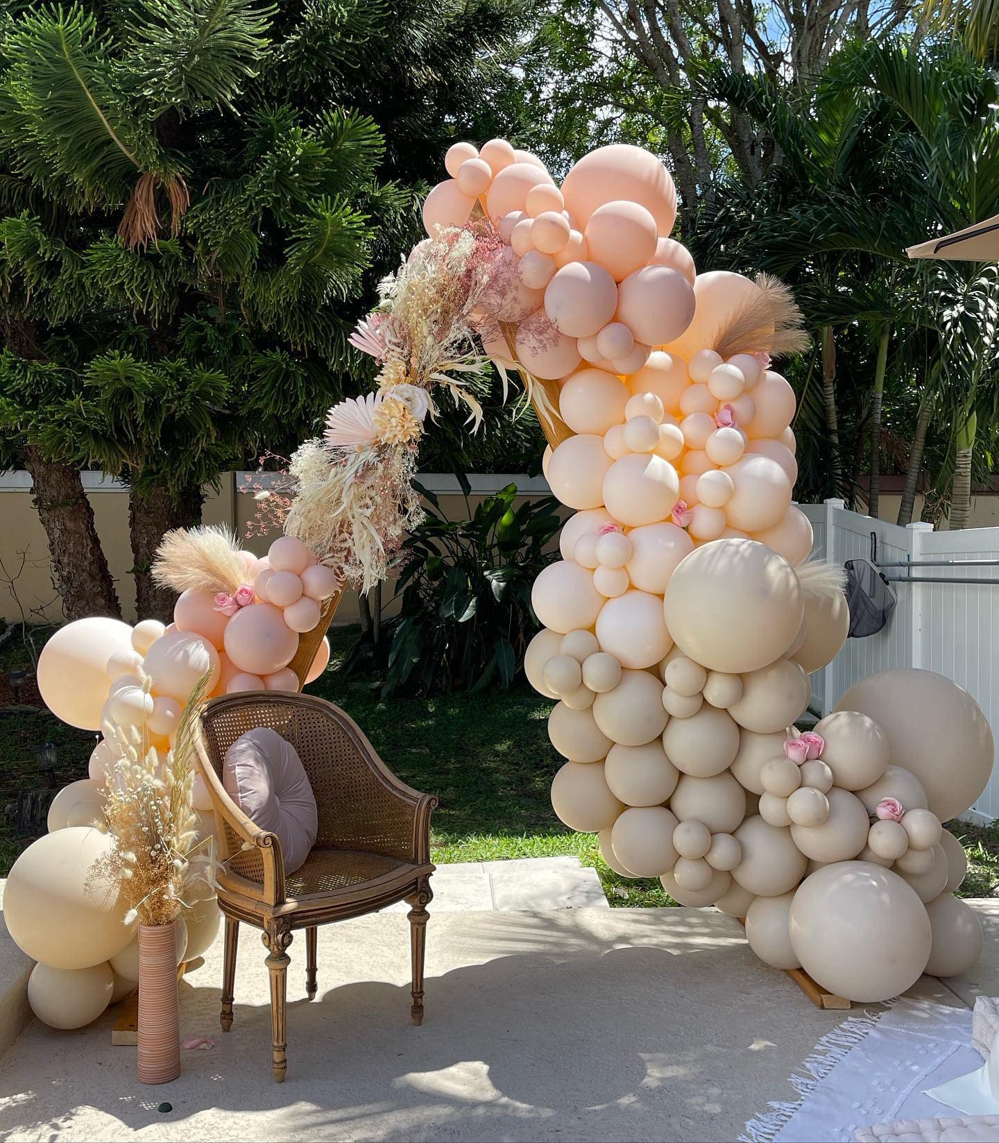 ADOINBY White Sand Balloon Arch Kit, 143Pcs Sand White cream beige Latex Balloon Garland kit, 18 12 10 5 Inch Different Size Balloons for Birthday Baby Shower Wedding Boho Party Decorations Supplies