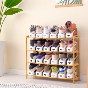 I M HOME LIVING - Value Pack Shoe Slot Organizer 10-Piece Space-Saving Shoe Holders for Maximum Storage(10, White)