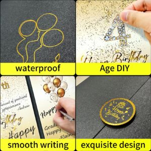 Birthday Guest Book Birthday Black and Gold Party Decorations,DIY Birthday Signing Card Board wtih Number Stickers, Be applicable to Any Age Birthday Party Supplies,Record the best wishes of friends