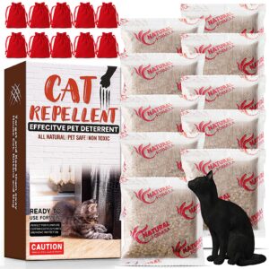 10 pack natural cat detterent for indoor outdoor use, strong peppermint and garlic cat repellent pouches, give indoor plant furniture protection from cats